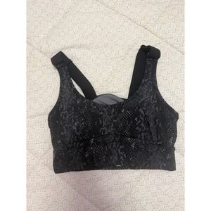 SOLD Womens Snakeskin Print Sports Bra Black Gray Adjustable Straps Size S